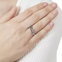 Sterling Silver Filigree Leaf Ring Size 7