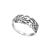 Sterling Silver Filigree Leaf Ring Size 7