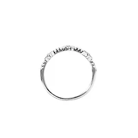 Sterling Silver Cubic Zirconia 3 Flower Ring Size 8