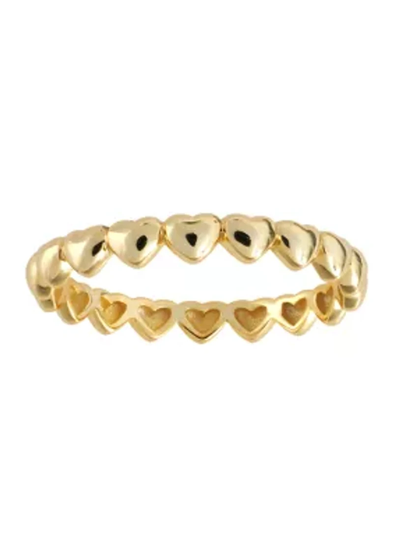 Sterling Silver Multi Mini Hearts Band Ring
