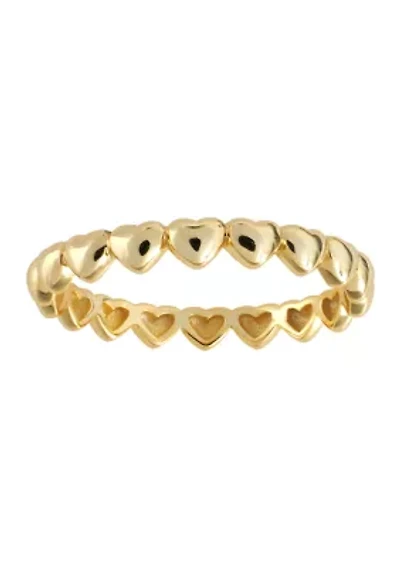 Sterling Silver Multi Mini Hearts Band Ring