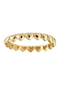 Sterling Silver Multi Mini Hearts Band Ring