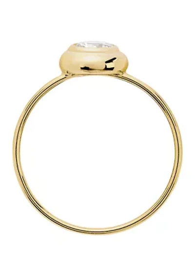  Cubic Zirconia Bezel Ring 