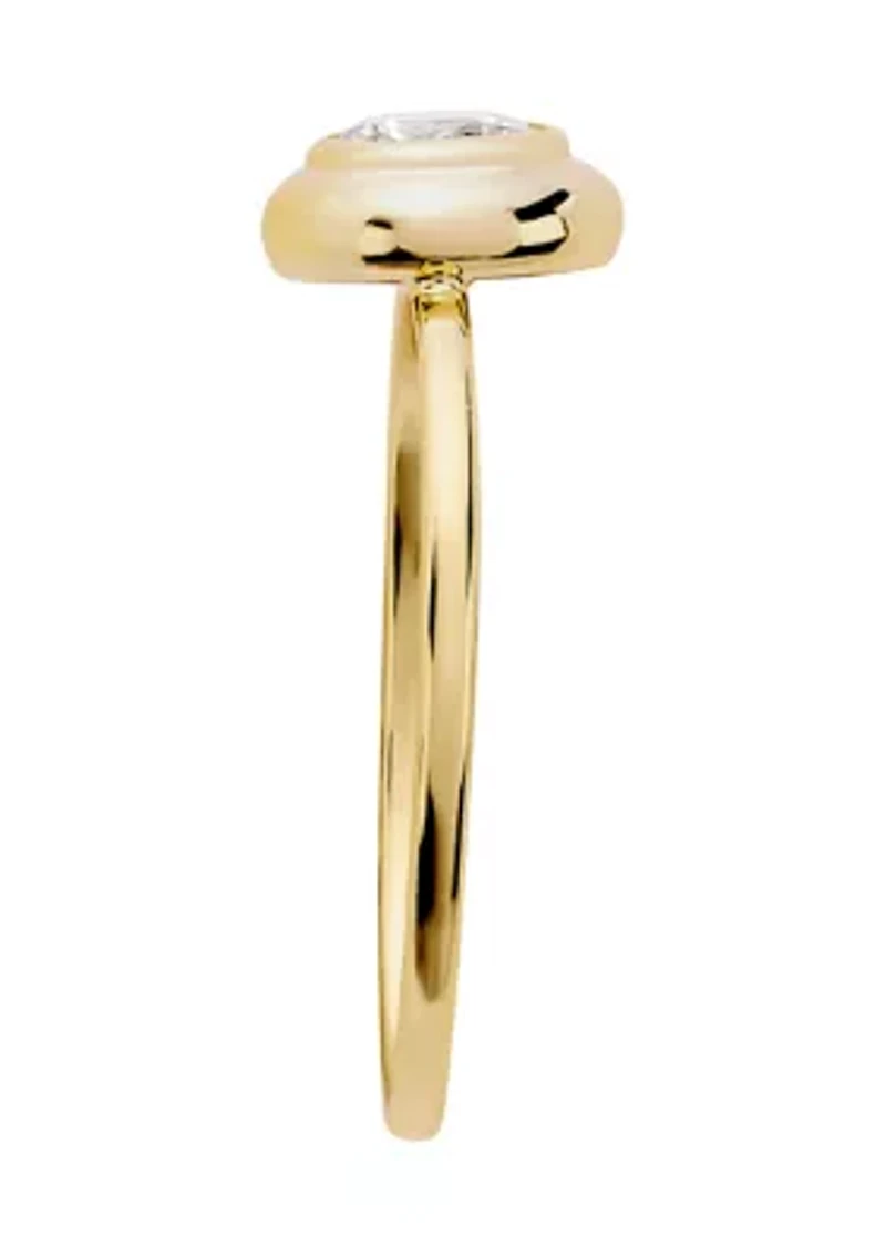 Cubic Zirconia Bezel Ring