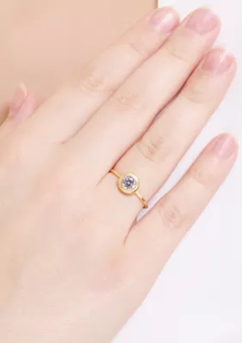 Cubic Zirconia Bezel Ring