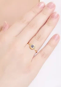  Cubic Zirconia Bezel Ring 