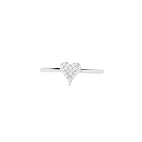Sterling Silver Cubic Zirconia Heart Ring - Size 7