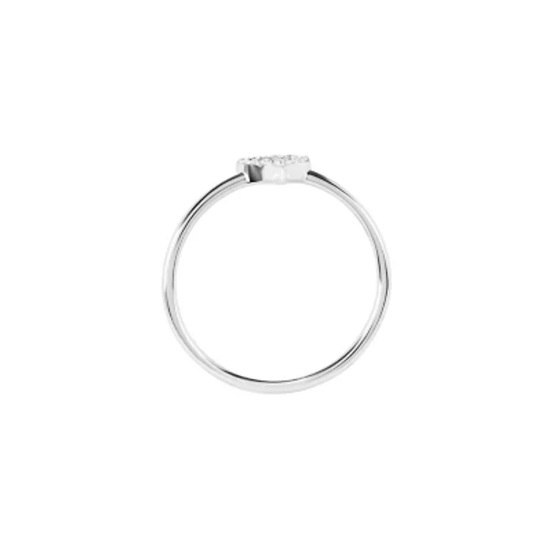 Sterling Silver Cubic Zirconia Heart Ring - Size 7