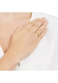 Gold Over Sterling Silver Figaro Link Band Ring