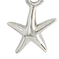 Sterling Silver 9.5" + 1" Extender Starfish Charm Ankle Bracelet