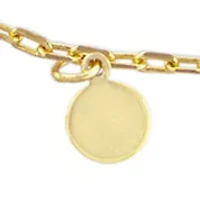 Gold Over Sterling Silver 9" + 1" Dangle Disc Charm Ankle Bracelet