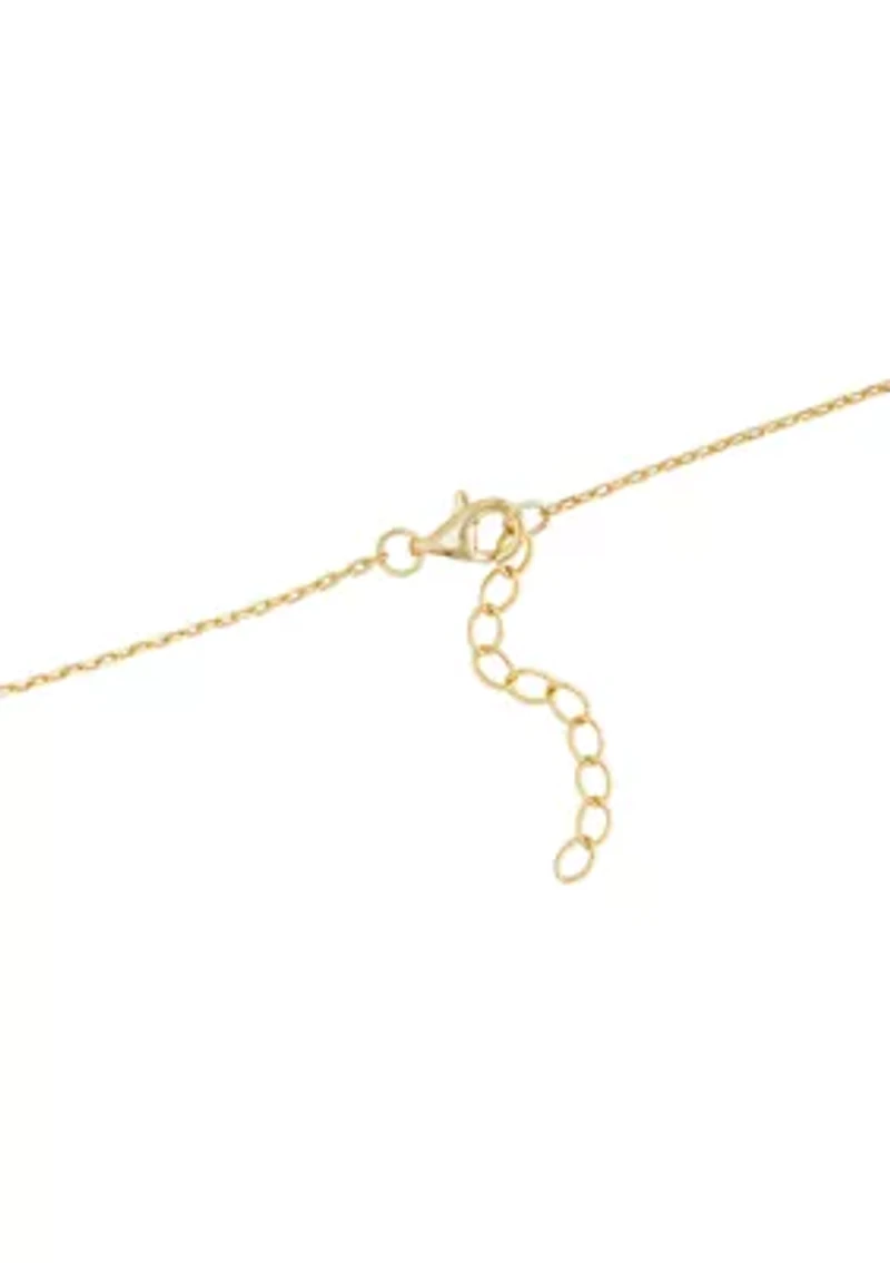 Gold Over Sterling Silver 9" + 1" Dangle Disc Charm Ankle Bracelet