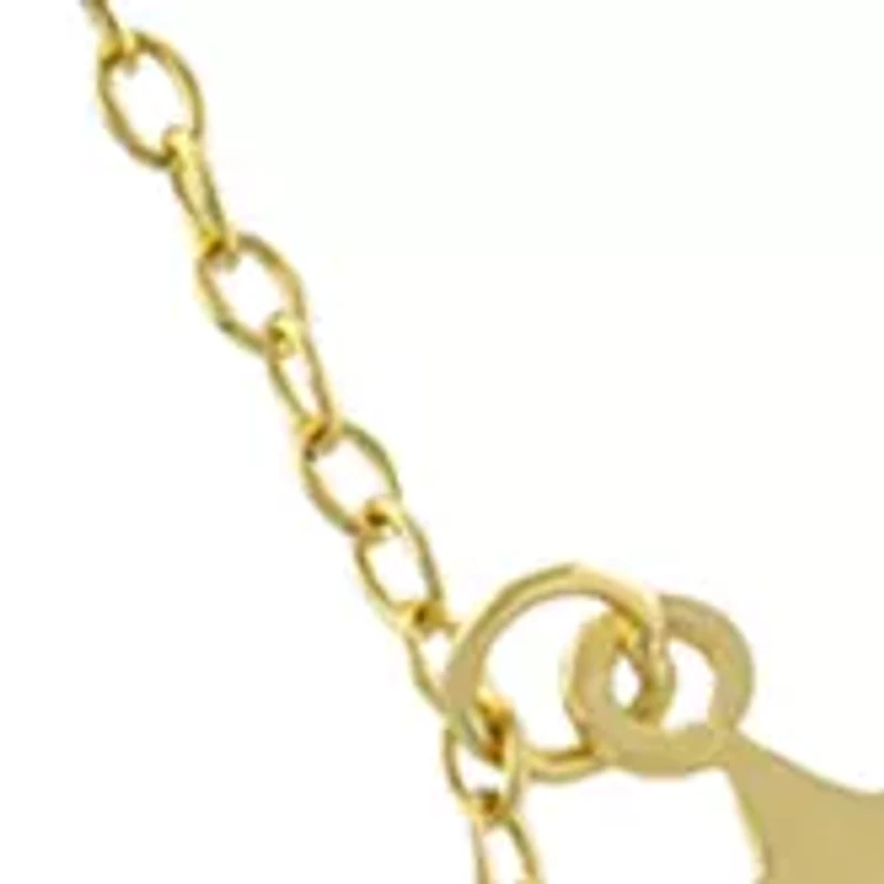 Yellow Gold Over Sterling Silver Mirror Chain Anklet