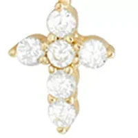 Gold Plated Sterling Silver 9" + 1" Extender Cubic Zirconia Cross Ankle Bracelet