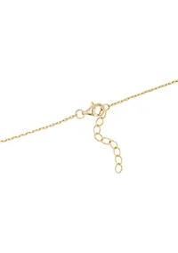 Gold Plated Sterling Silver 9" + 1" Extender Cubic Zirconia Cross Ankle Bracelet