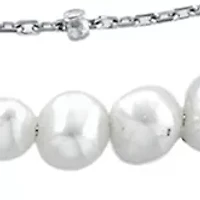 Sterling Silver 9" + 1" Double Row Freshwater Pearl Anklet