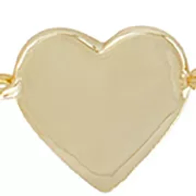 Gold Over Sterling Silver 9" + 1" Heart Charm Ankle Bracelet