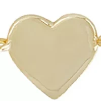 Gold Over Sterling Silver 9" + 1" Heart Charm Ankle Bracelet