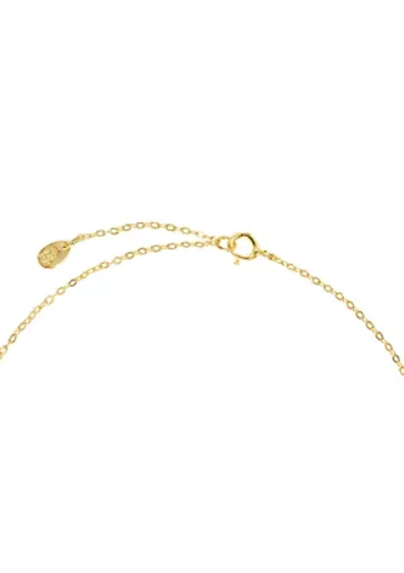 Gold Over Sterling Silver Triple Clover Chain Anklet