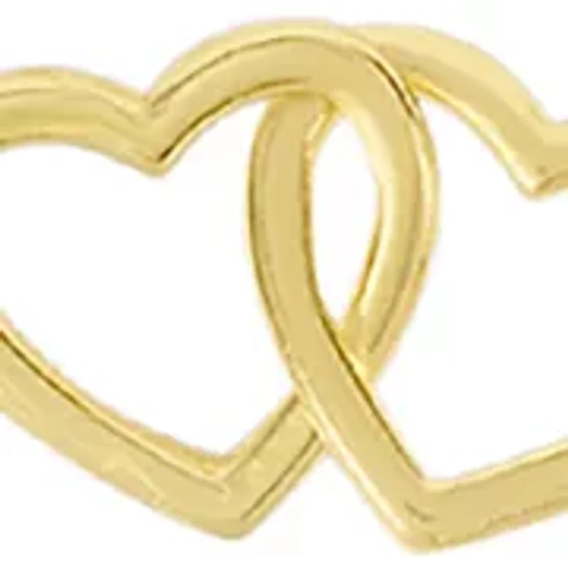Gold Over Sterling Silver Interlocking Heart Anklet