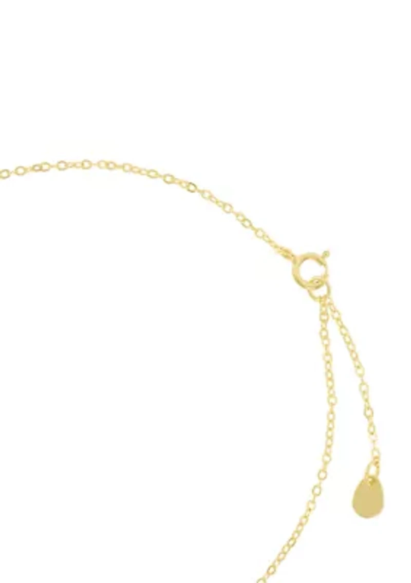 Gold Over Sterling Silver Interlocking Heart Anklet
