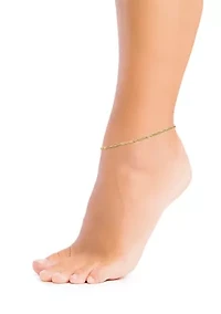 Gold Over Sterling Silver Paperclip Chain Anklet