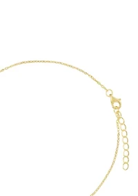 Gold Over Sterling Silver Cubic Zirconia Multi Cable Anklet