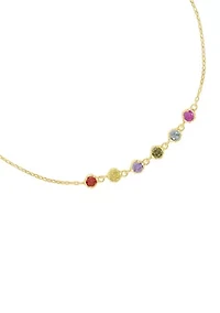 Gold Over Sterling Silver Cubic Zirconia Multi Cable Anklet