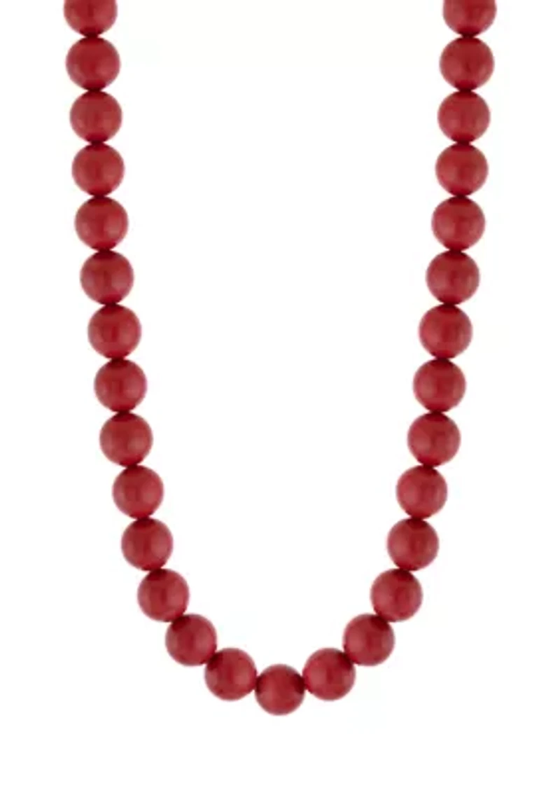 Sterling Silver 22in Coral Beaded Necklace