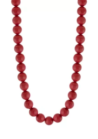 Sterling Silver 22in Coral Beaded Necklace