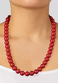 Sterling Silver 22in Coral Beaded Necklace