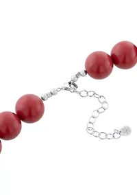 Sterling Silver 22in Coral Beaded Necklace