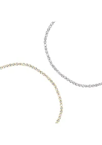 Silver Plated and Gold Plated Crystal Tennis Bracelet Set