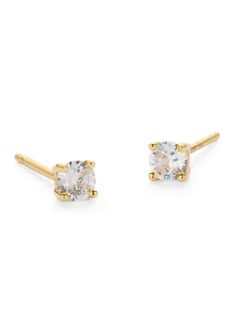 Gold Plated Cubic Zirconia Mom Necklace and Stud Earring Set
