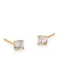 Gold Plated Cubic Zirconia Mom Necklace and Stud Earring Set