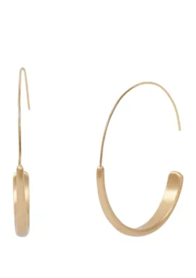 Brushed Gold-Tone Modern Hoops