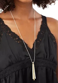 Two Tone Sunray Pendant Necklace