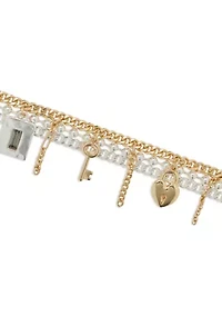 Heart Lock Charm Layer Bracelet