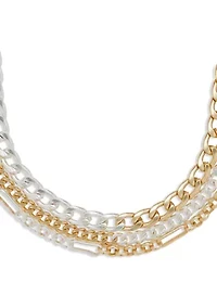 Two Tone Chain Layer Necklace