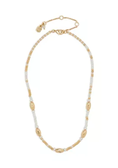 Two Tone Beaded Collar Necklace