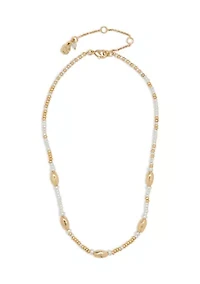 Two Tone Beaded Collar Necklace