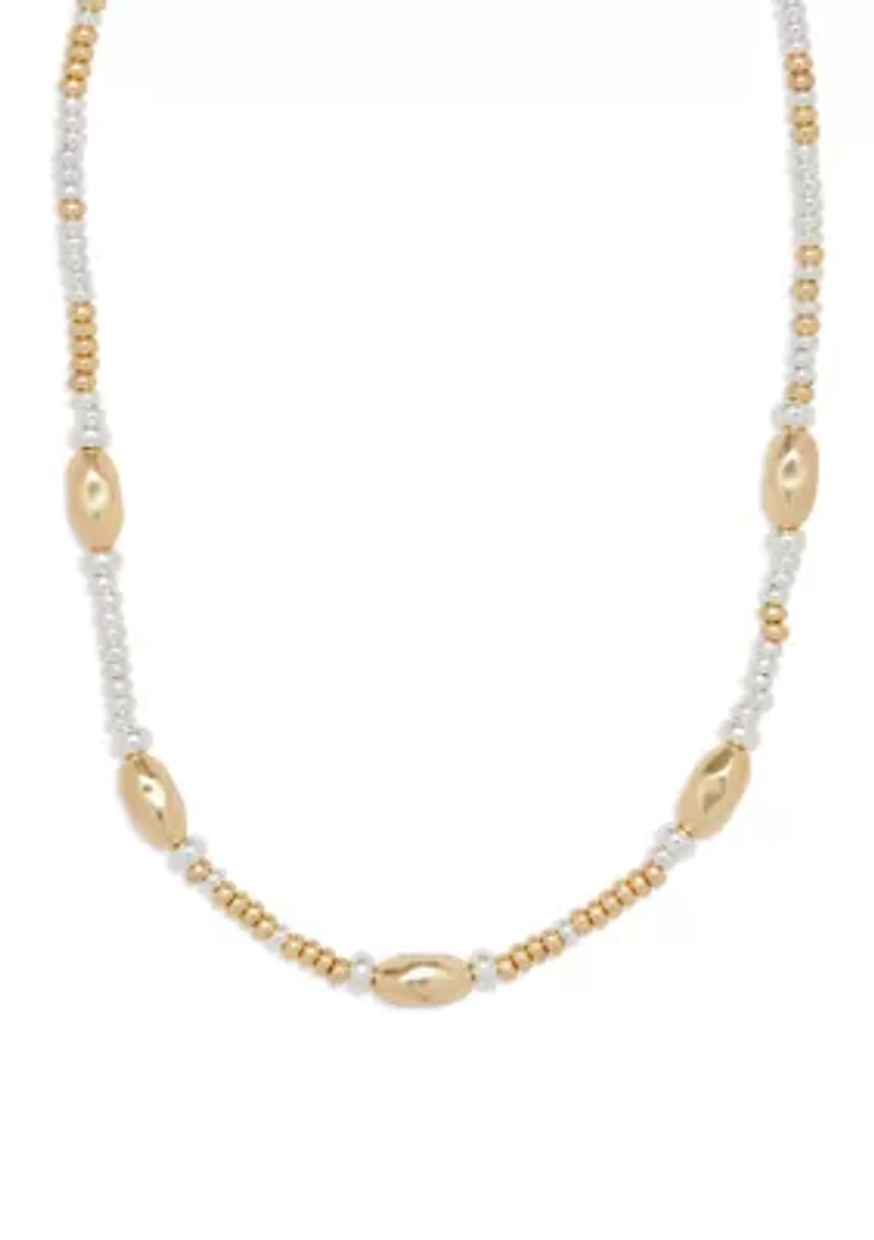 Two Tone Beaded Collar Necklace