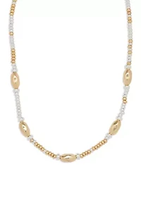 Two Tone Beaded Collar Necklace
