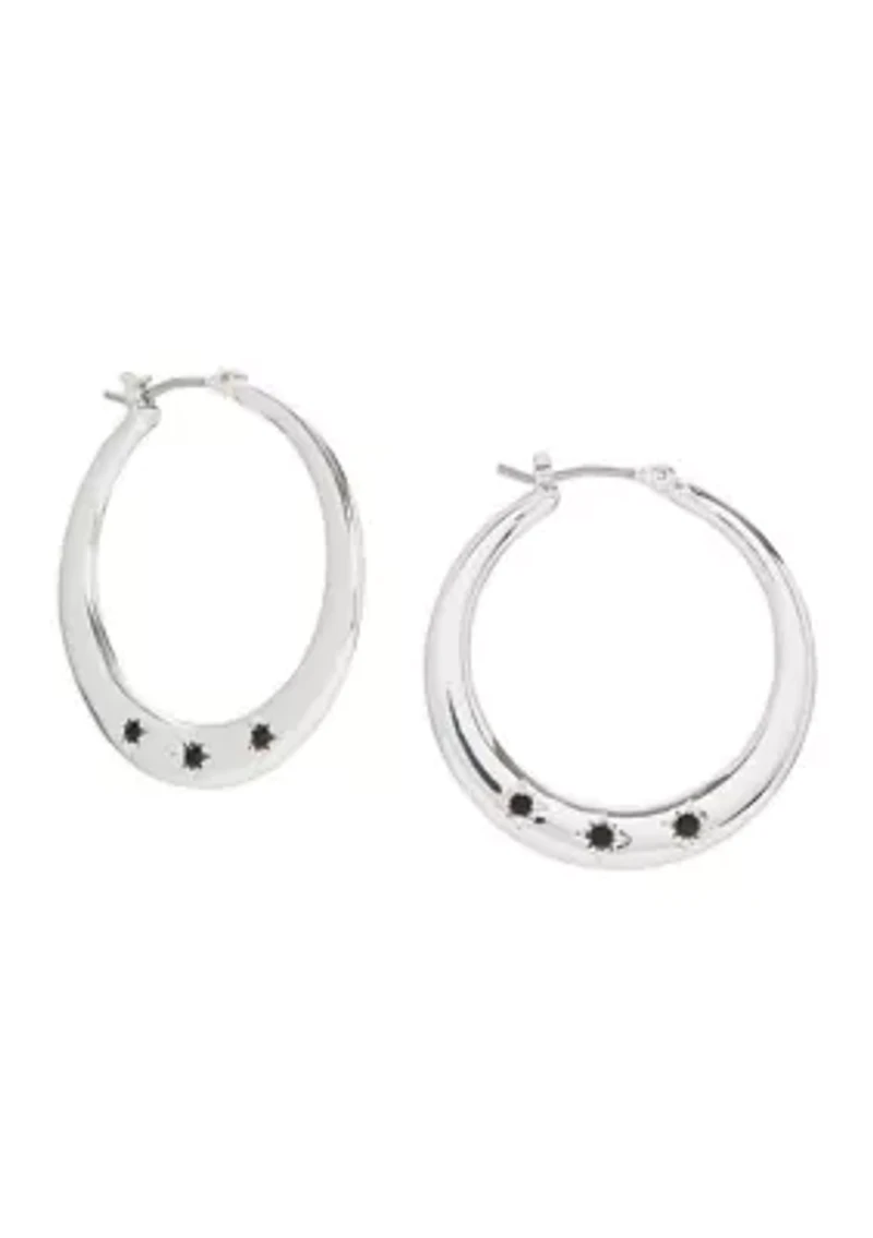 Silver Tone Hoop Earrings