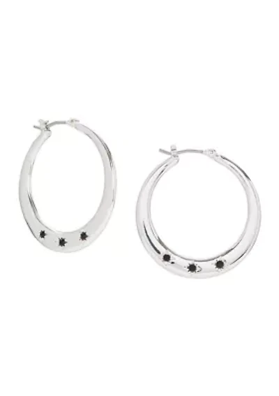 Silver Tone Hoop Earrings