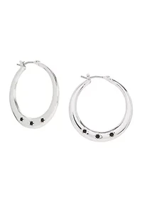 Silver Tone Hoop Earrings