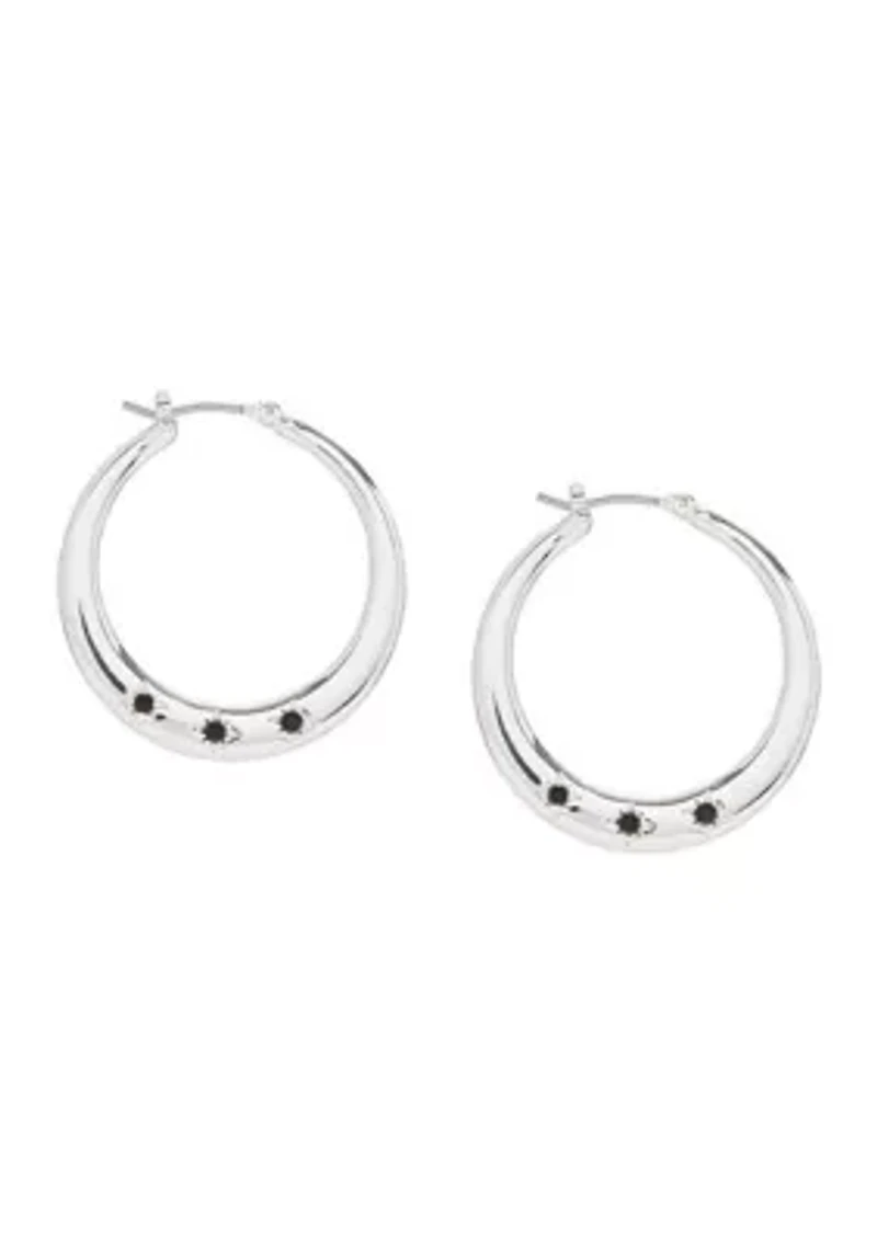 Silver Tone Hoop Earrings
