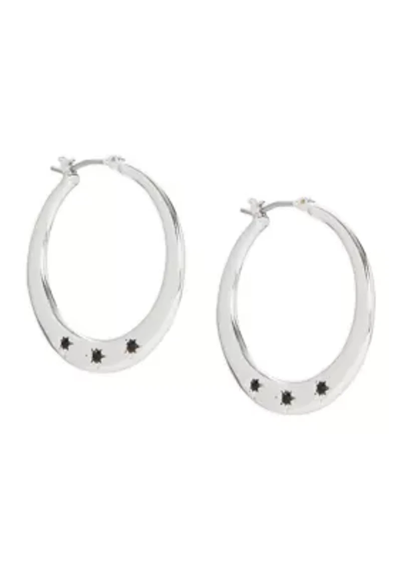 Silver Tone Hoop Earrings
