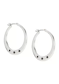 Silver Tone Hoop Earrings