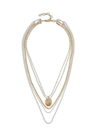 Drama Chain Layer Necklace with Snake Pendant